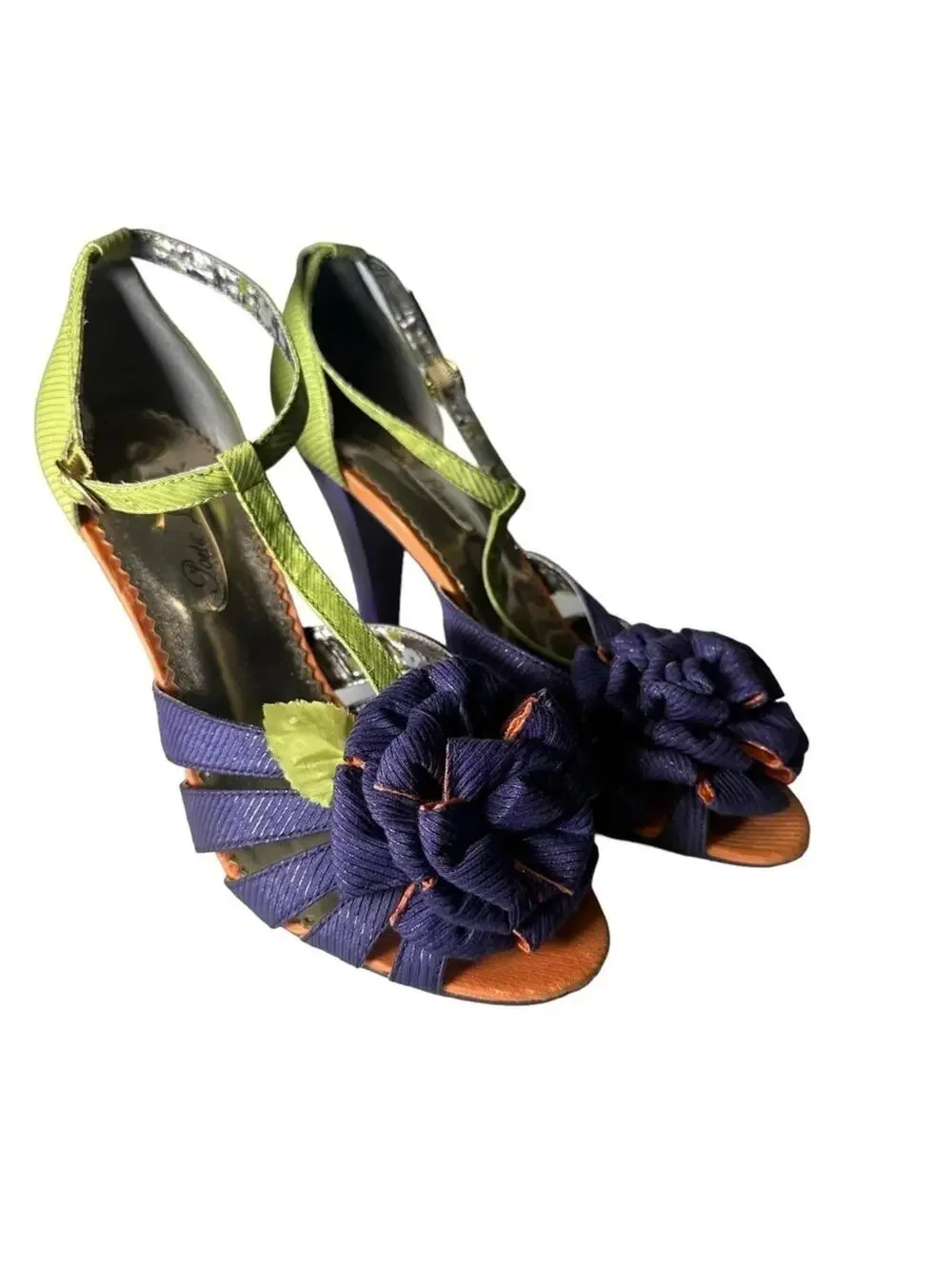 Poetic License London Floral T-Strap Colorblock Heels
